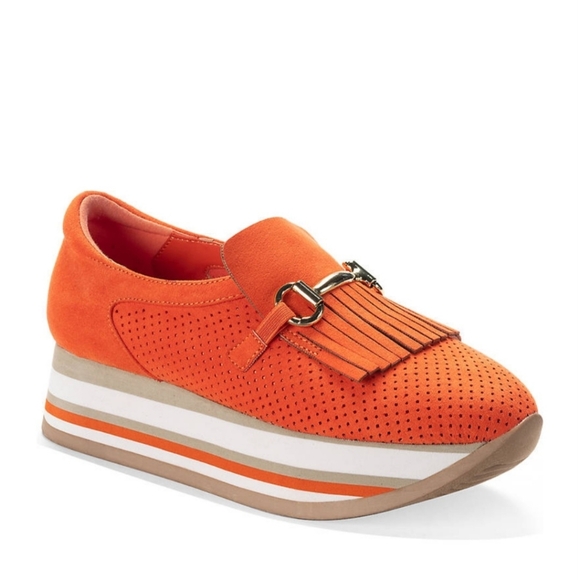 Crown Shoes - Orange Women's Sneaker Loafers Nwt Sz 7